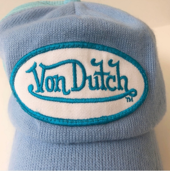 Rare Vintage y2k Baby Blue Von Dutch Trucker Hat Gift Rare Von Dutch 2000s Hat main image 9
